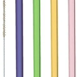 Leonardo Glastrinkhalme CIAO 4 Stück Sortiert 15 Cm Farbig + Reinigungsbürste