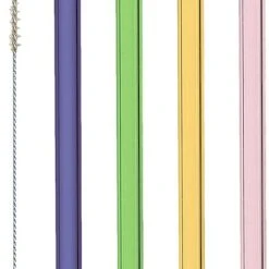 Leonardo Glastrinkhalme CIAO 4 Stück Sortiert 20 Cm Farbig + Reinigungsbürste