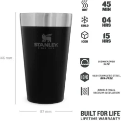 Stanley Adventure Pint 0,47l, Schwarz -Red wine glass shop 222 669401 web3