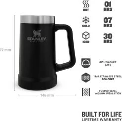 Stanley Adventure Stein 0,70l, Schwarz -Red wine glass shop 222 669501 web3