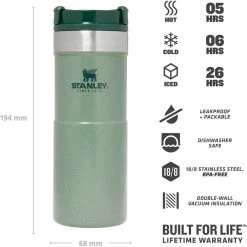 Stanley NEVERLEAK 0,35l, Grün -Red wine glass shop 222 675100 web3