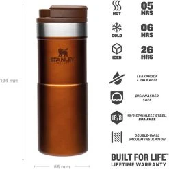 Stanley NEVERLEAK 0,35l, Maple -Red wine glass shop 222 675103 web3