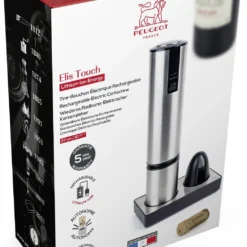 PEUGEOT Elektrischer Korkenzieher Elis Touch Mit Akku, Edelstahl -Red wine glass shop ELIS TOUCH Lithium Ion 200497 PACK