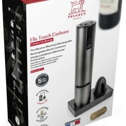 PEUGEOT Elektrischer Korkenzieher Elis Touch Mit Akku, Carbon 24 PEUGEOT Elektrischer Korkenzieher Elis Touch Mit Akku, Carbon -Red wine glass shop ELIS TOUCH Lithium Ion Carbone 201043 PACK