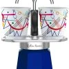 Bialetti Set Mini Express Kandinsky -Red wine glass shop MINI arte 2 FRONTALE neu