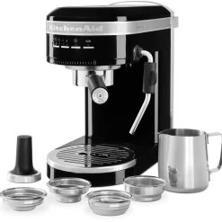 KitchenAid Halbautomatische Espressomaschine ARTISAN In Onyx Schwarz -Red wine glass shop P200142KP 076z EMEA OB