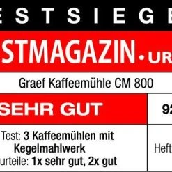 Graef Kaffeemühle CM 800 -Red wine glass shop Testlogo ETM Testmagazin 06 2015 Graef Kaffeemu 776 hle CM 800